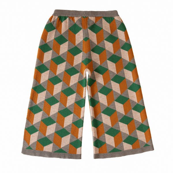 Cuboid Trousers Camel/Green
