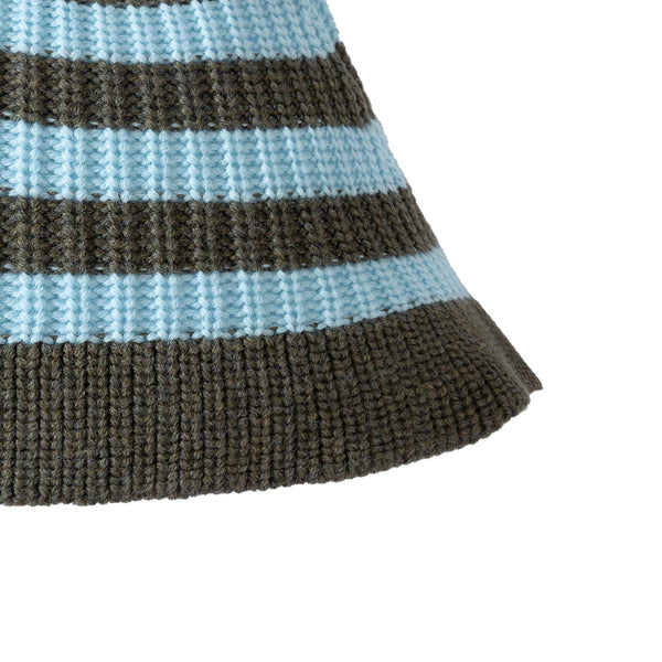 Stripe Hat Sky/Wood Green