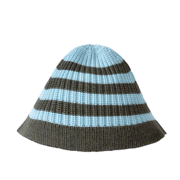 Stripe Hat Sky/Wood Green