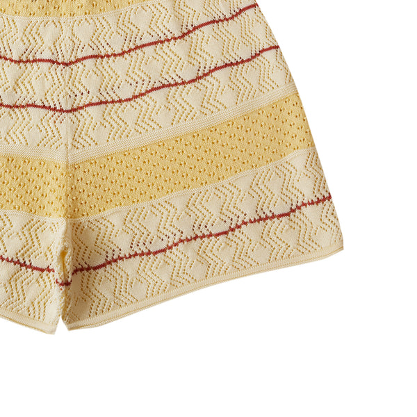 Pointelle Shorts Cream Yellow