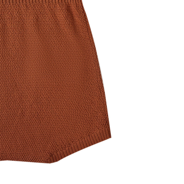 Scalloped Babysuit Brown