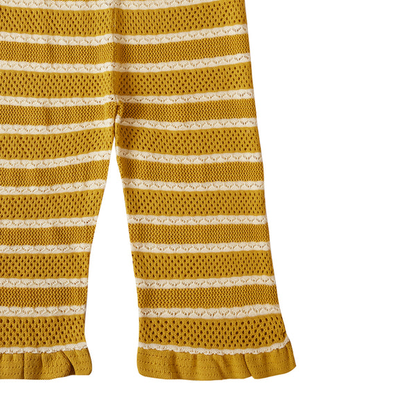 Textured Trousers Mustard