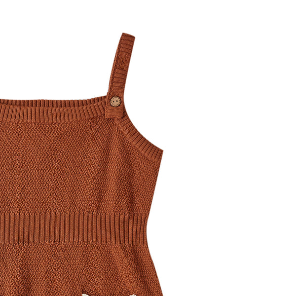 Scalloped Babysuit Brown