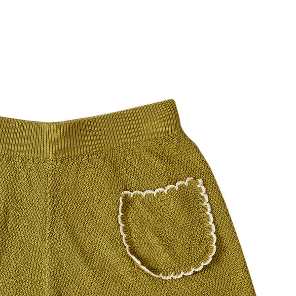 Scalloped Shorts Olive