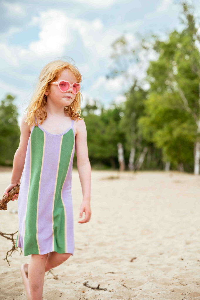 Stripe Dress Light Purple/Green Knit Planet Stripe Dress Light Purple/Green Knit Planet