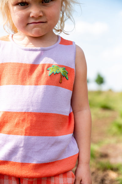 Palm Tree Vest Orange/Light Purple