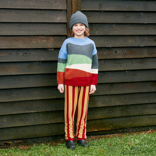 Stripe Trousers Red
