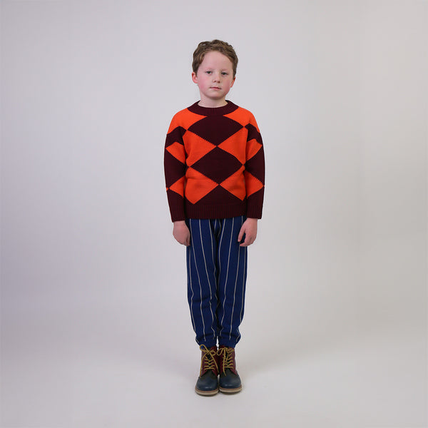 Argyle Jumper Choco/Orange