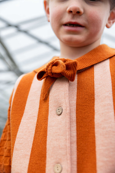 Stripe Vest Gingerbread/Pastel Orange