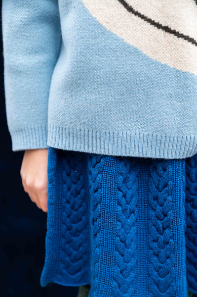 Cable Skirt Blue