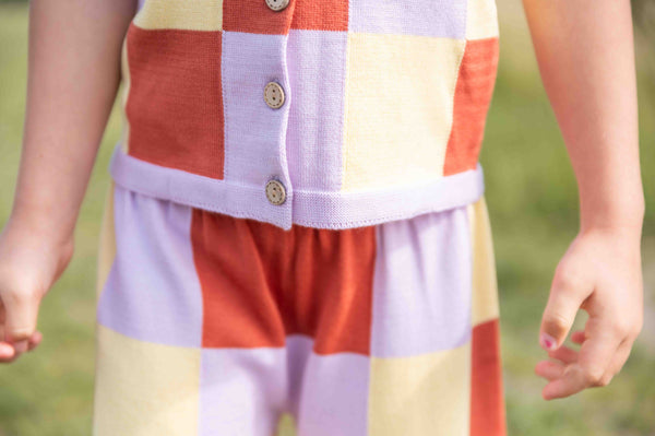 Patchwork Knit Purple