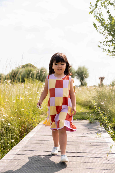 Patchwork Dress Purple