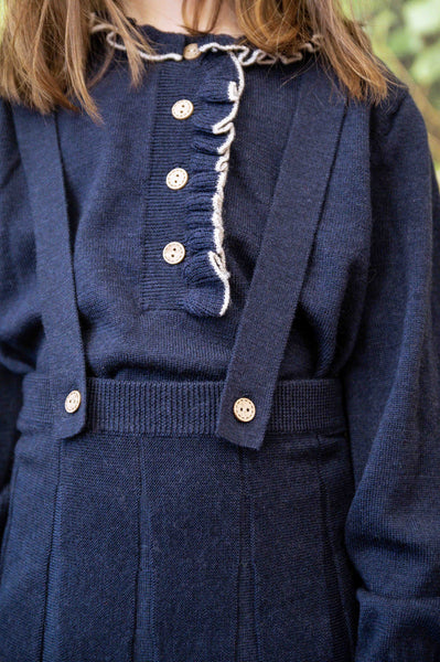 Ruffle Blouse Navy