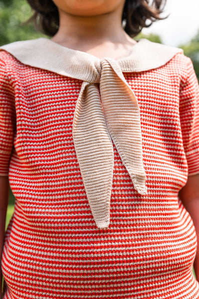 Chic Collared Top Red