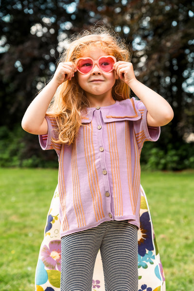 Stripe Blouse Lilac/Camel