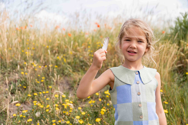 Patchwork Knit Cornflower