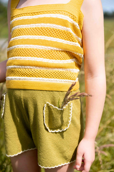 Scalloped Shorts Olive