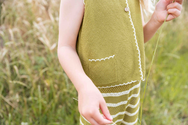 Scalloped Vest Olive