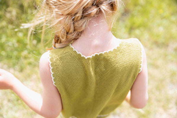 Scalloped Vest Olive