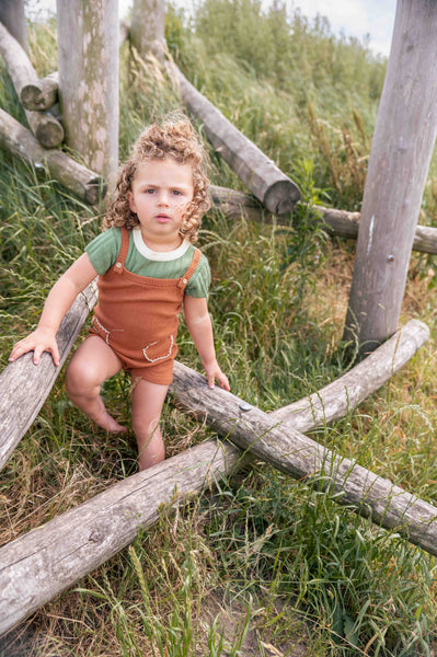 Scalloped Babysuit Brown