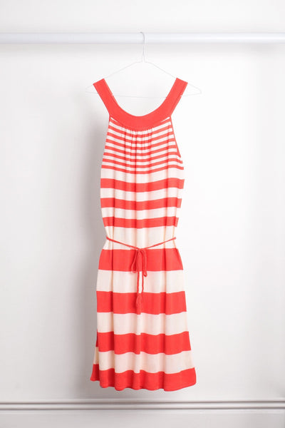 Flowing Tunic Dress Coral & White (Adult)