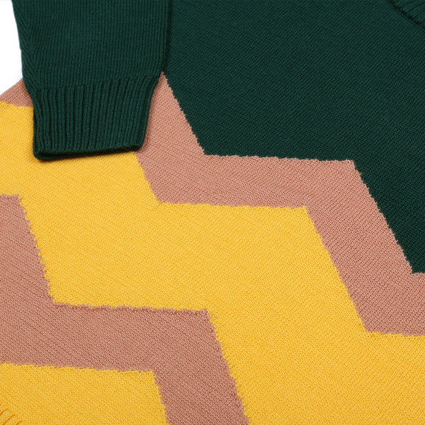 Wavy Jumper Forest Green / Yellow