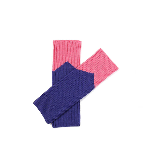 Contrast Leg/Wrist Warmer Pink/Indigo