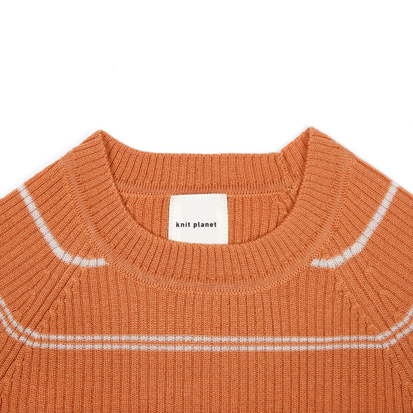 Basic Pullover Apricot/Oat stripe