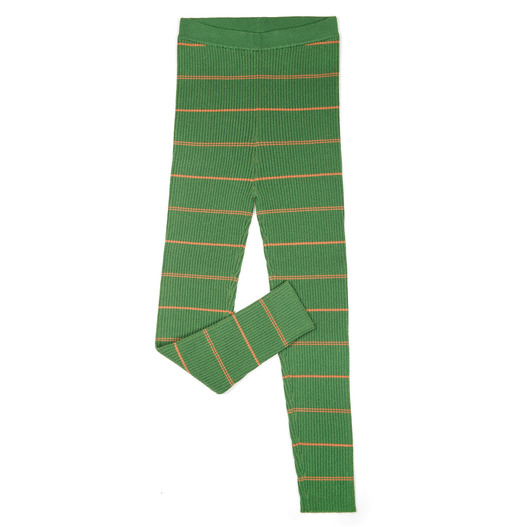 Basic Legging Green/Apricot stripe