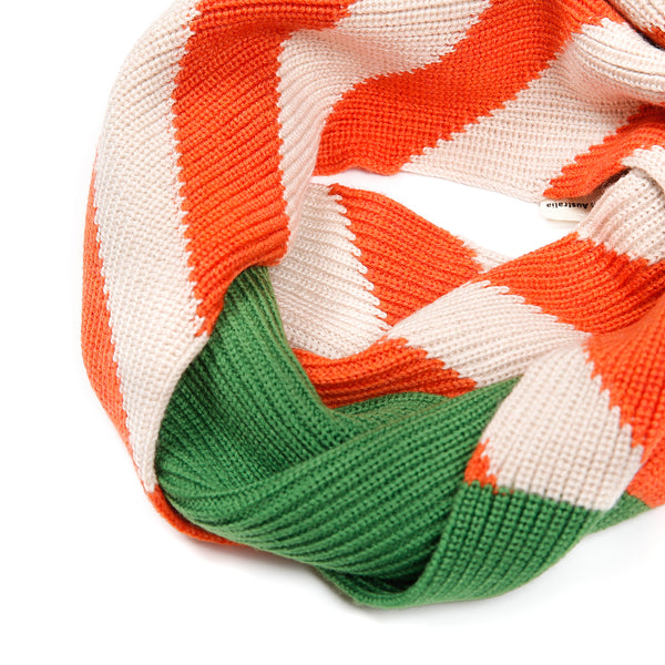 Colorful Snood Green/Orange stripe