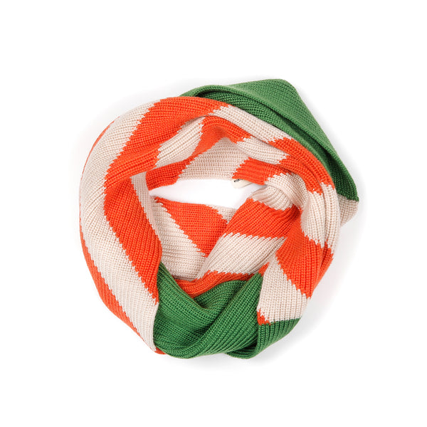 Colorful Snood Green/Orange stripe
