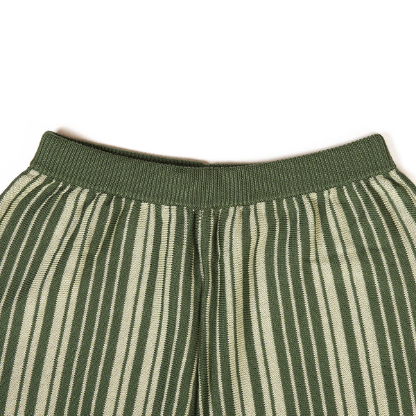 Stripe Cropped Trousers Seaweed Green/Olive