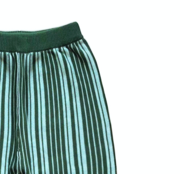 Stripe Cropped Trousers Sky/Seaweed Green