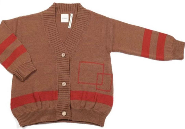 Graphical Cardigan Brown